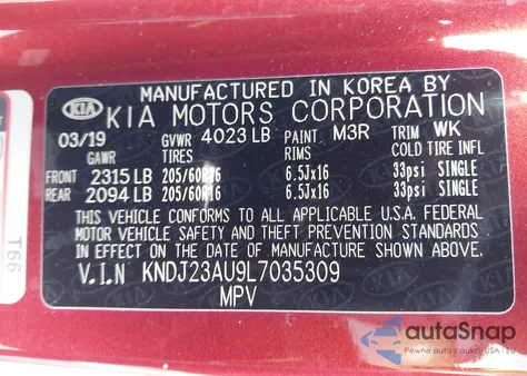 2020 Kia Soul Lx из США, поврежденный, VIN KNDJ23AU9L7035309